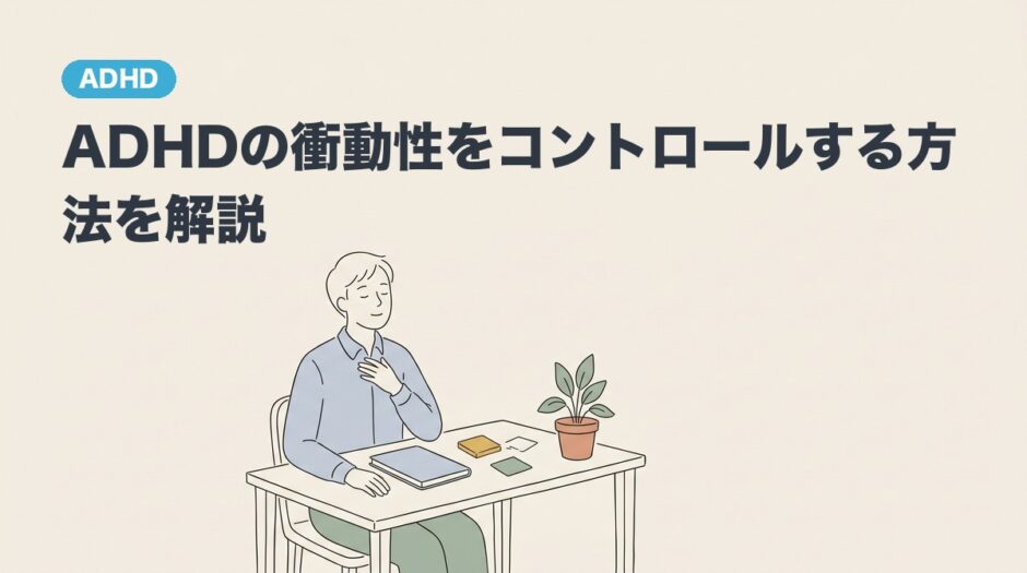 ADHDの衝動性をコントロールする方法を解説する記事のアイキャッチ画像