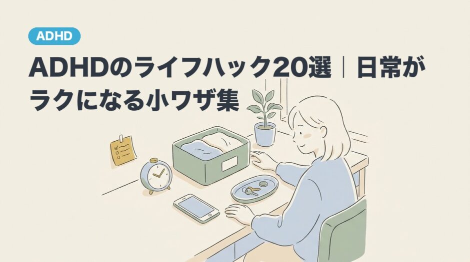 ADHDのライフハック20選｜日常がラクになる小ワザ集のアイキャッチ画像
