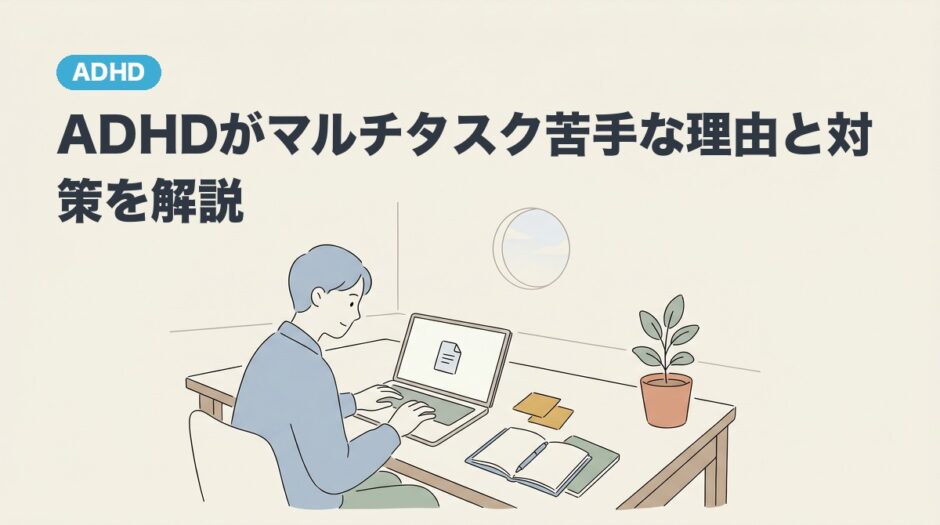 ADHDがマルチタスク苦手な理由と対策を解説のアイキャッチ画像