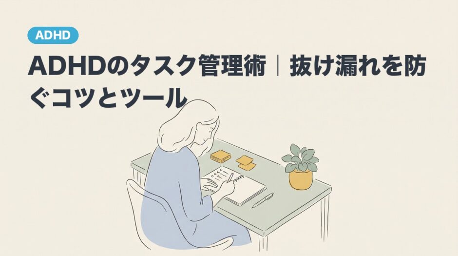 ADHDのタスク管理術｜抜け漏れを防ぐコツとツールのアイキャッチ画像