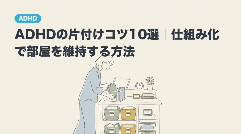 ADHDの片付けコツ10選｜仕組み化で部屋を維持する方法のアイキャッチ画像