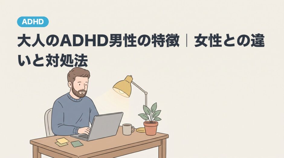 大人のADHD男性の特徴｜女性との違いと対処法のアイキャッチ画像