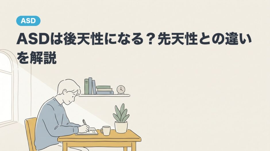 ASDは後天性になるのかを解説する記事のアイキャッチ画像