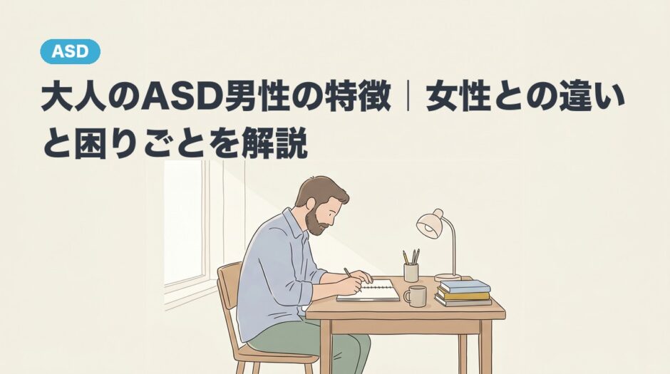 大人のASD男性の特徴｜女性との違いと困りごとを解説のアイキャッチ画像