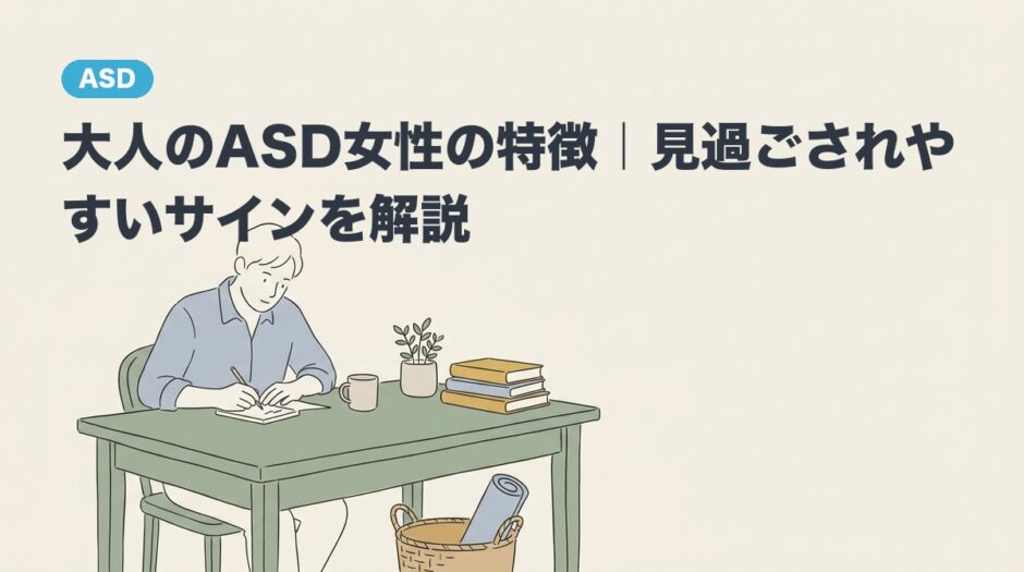 大人のASD女性の特徴｜見過ごされやすいサインを解説のアイキャッチ画像