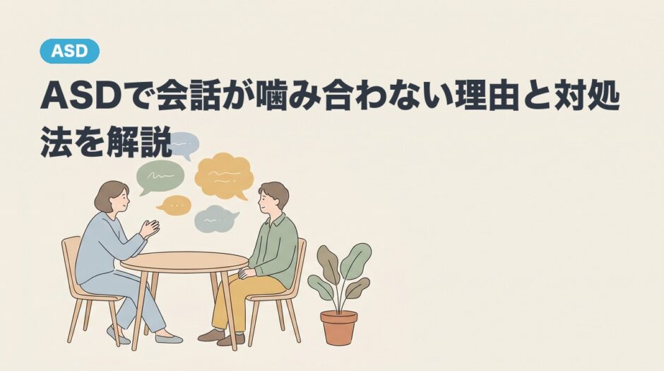 ASDで会話が噛み合わない理由と対処法を解説するアイキャッチ画像