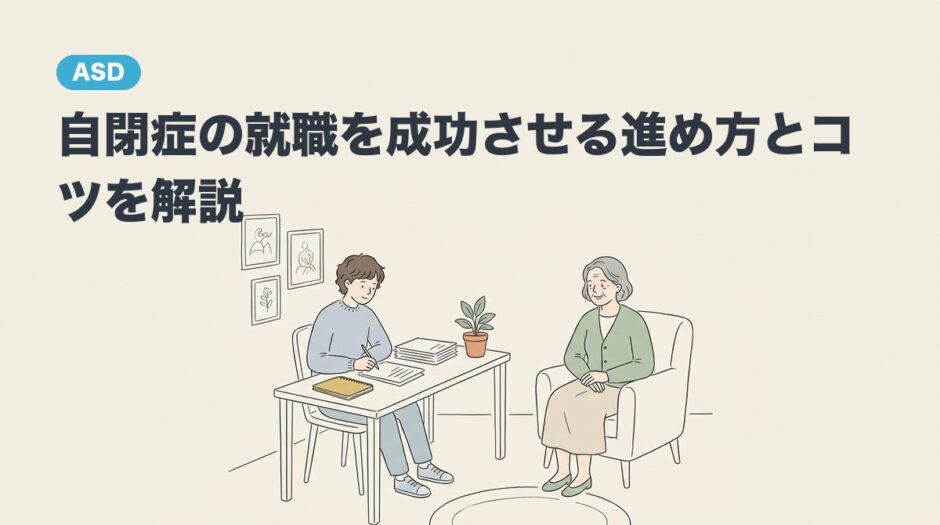 自閉症の就職を成功させる進め方とコツを解説する記事のアイキャッチ画像