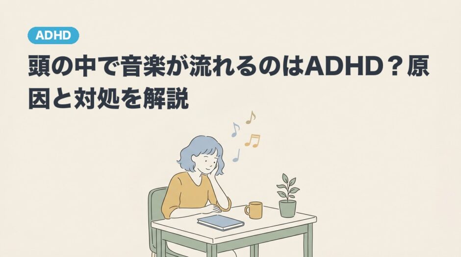 頭の中で音楽が流れるのはADHD？原因と対処を解説のアイキャッチ画像