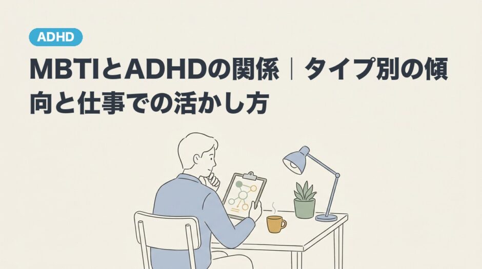 MBTIとADHDの関係｜タイプ別の傾向と仕事での活かし方のアイキャッチ画像