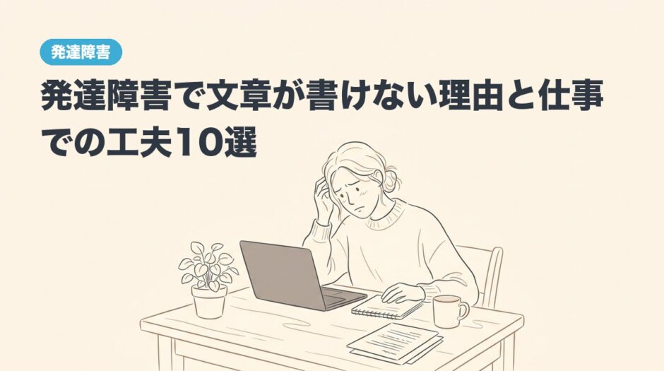 発達障害で文章が書けない理由と仕事での工夫10選のアイキャッチ画像