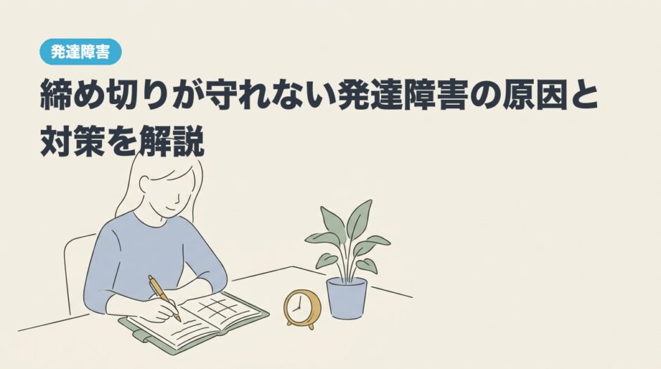 締め切りが守れない発達障害の原因と対策を解説のアイキャッチ画像
