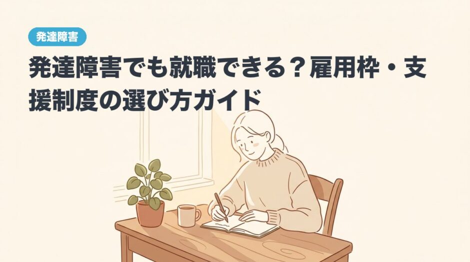 発達障害でも就職できる？雇用枠・支援制度の選び方ガイドのアイキャッチ画像