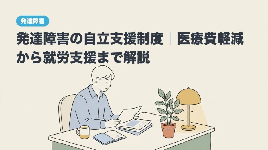 発達障害の自立支援制度｜医療費軽減から就労支援まで解説のアイキャッチ画像