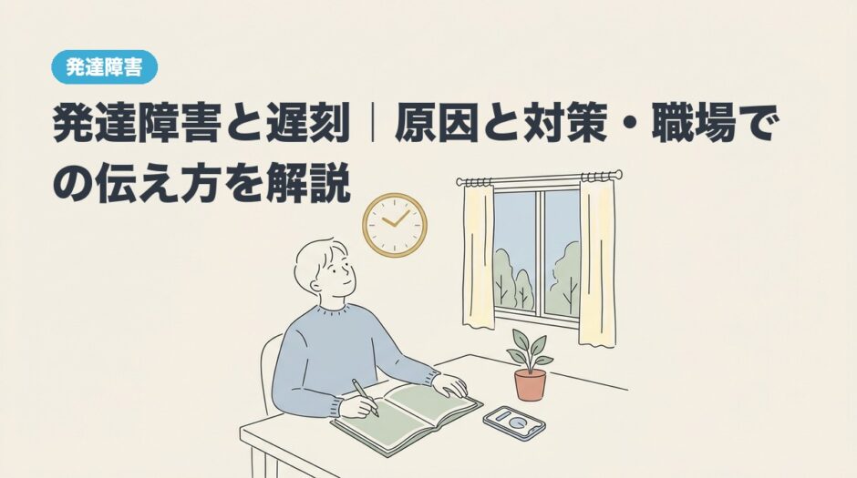発達障害と遅刻｜原因と対策・職場での伝え方を解説のアイキャッチ画像