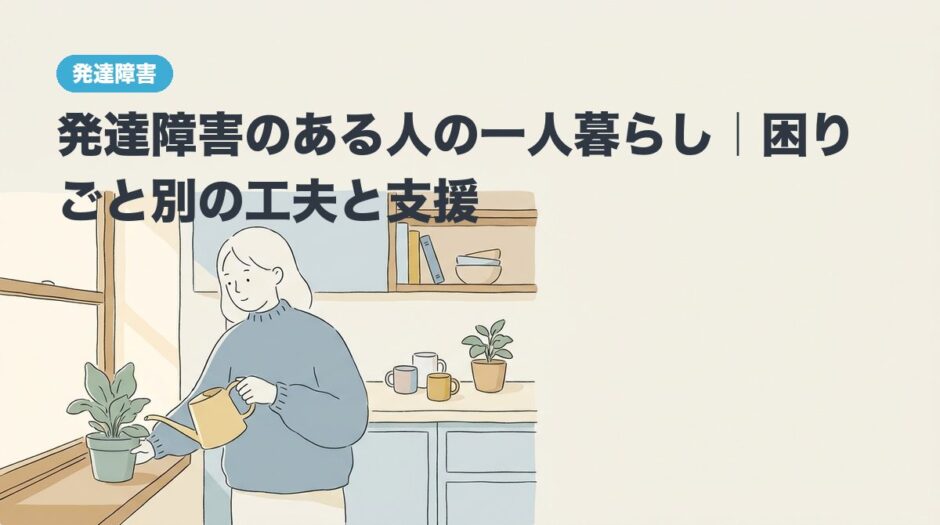 発達障害のある人の一人暮らし｜困りごと別の工夫と支援のアイキャッチ画像